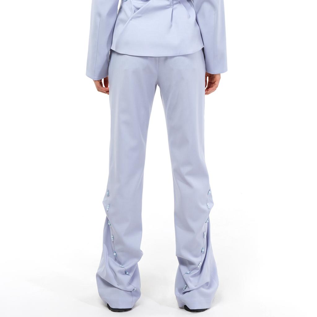 Kimjisu Dozi - Beaded Slim Trousers _ Sky Blue