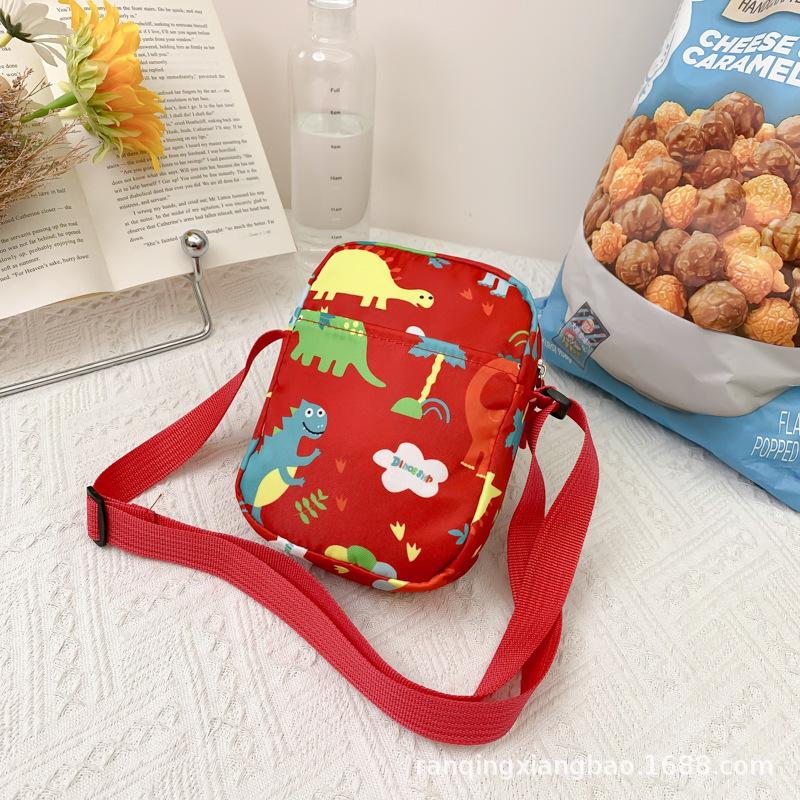 2025 Trend Colorful Dinosaur Small Square Bag, Playful and Cute Nylon Bag Adult Student Universal Shoulder Bag