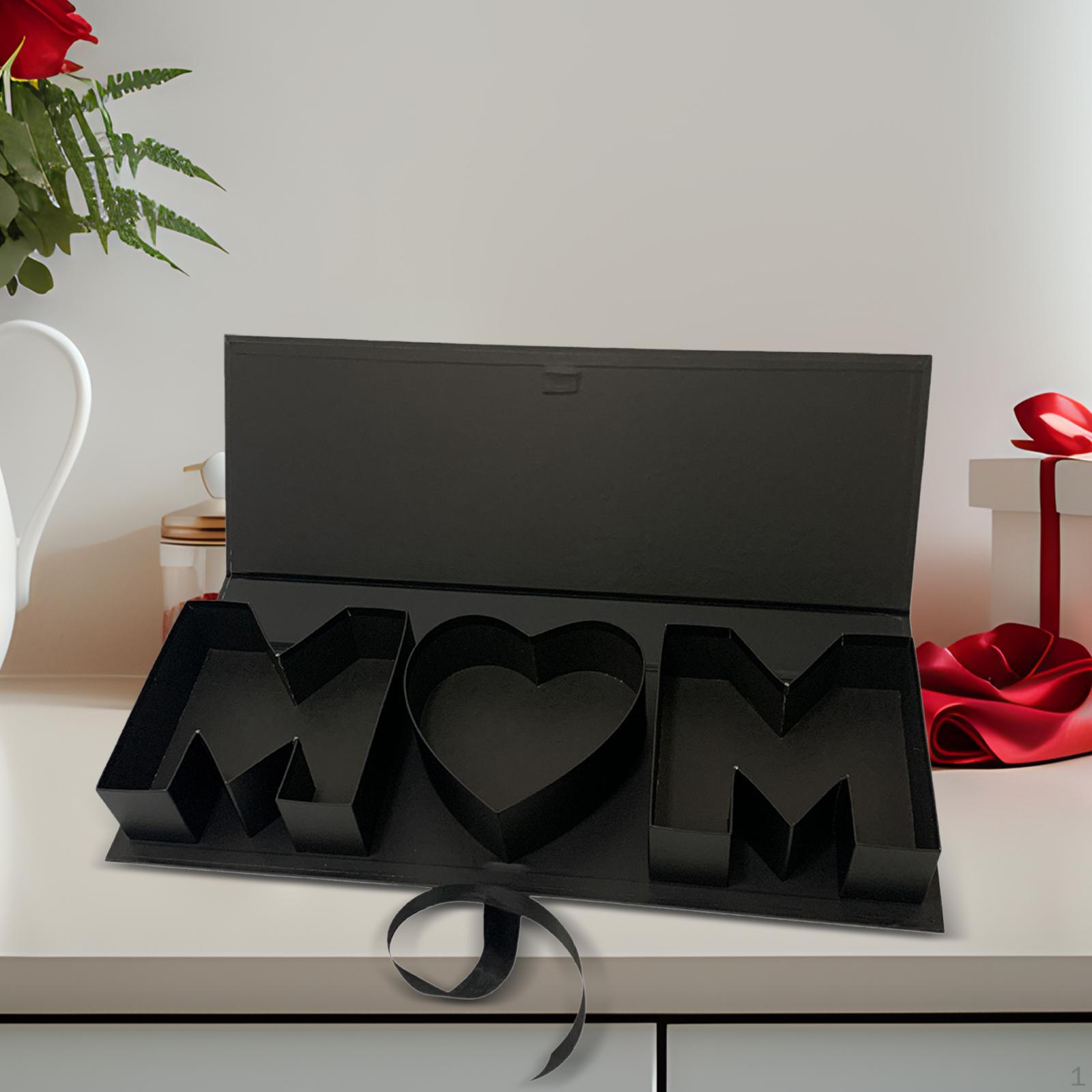 

Пустая подарочная коробка в форме буквы для заполняемой коробки, декоративного цветка ко Дню матери чёрный