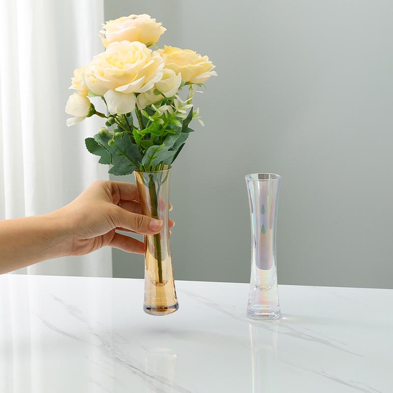 Elegant Slim Waist Mini Crystal Vase for Fresh Flowers - Wine Glass Style