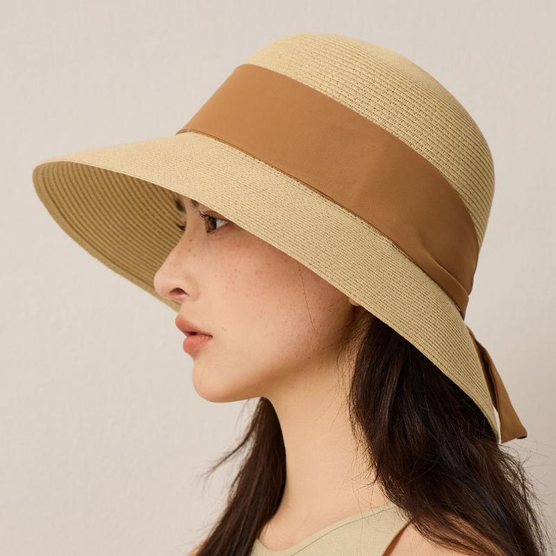 Summer Sun Protection Straw Hat Foldable Fisherman Hat Women's UV Protection Sun Hat
