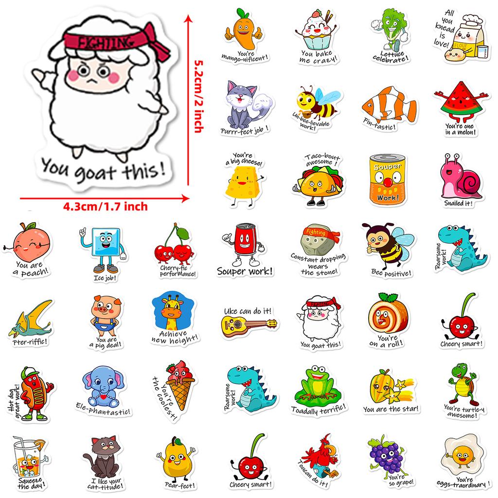 50 Homophone Stickers Packs, Text Stickers, Trunk Water Cup Notebook Ins Creative Stickers