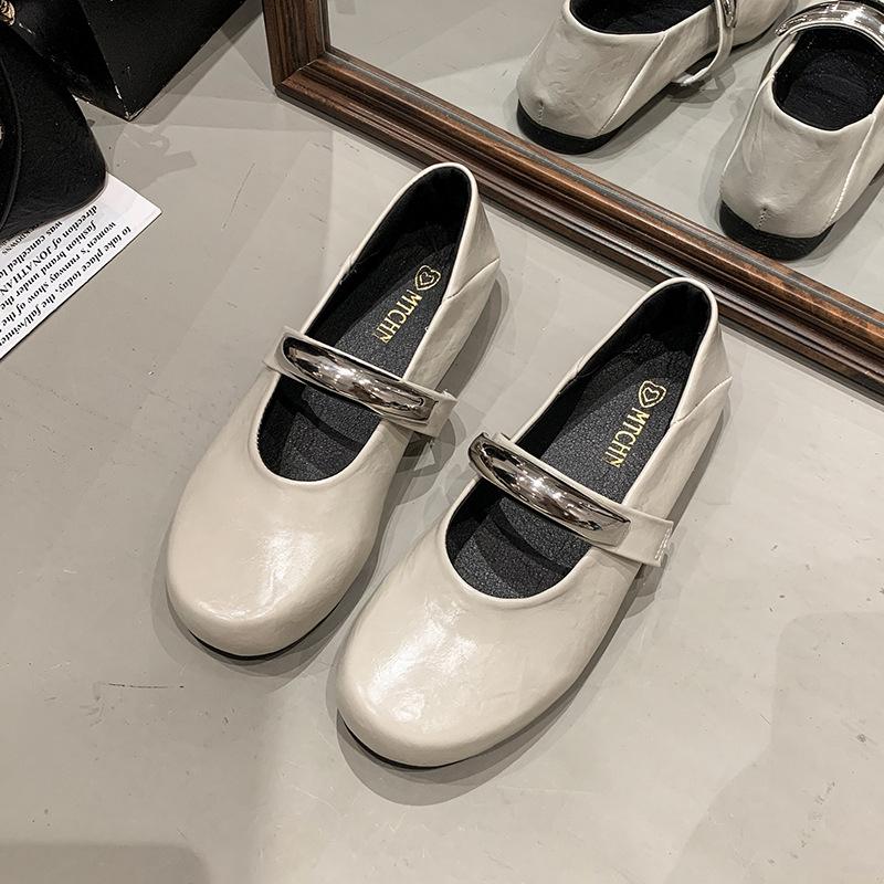 Niche Literary and Artistic Style Casual Flat Mary Jane Shoes Women's 2025 Spring and Autumn European Station Round Head Retro Temperament Single