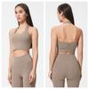 Hanging Neck Sling Sports Vest Women Slim fit With Chest Pad Outdoor Fitness Bra Running Top Yoga Underwear High Elastic