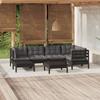 Day and Night - Day and Night Garden Furniture 7 Pieces and Cushions Black Solid Pine Wood