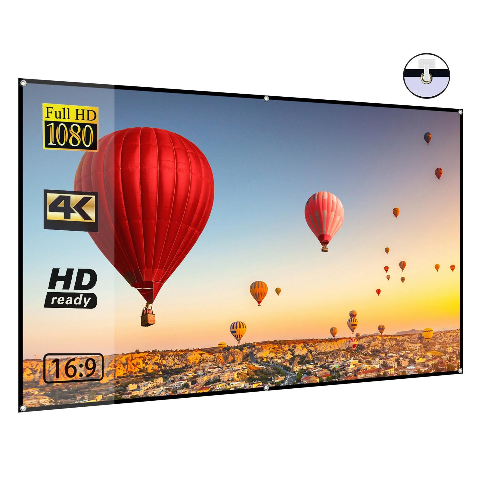 

Портативный HD экран для проектора 72 дюйма 16:9 Складной прочный проекционный экран для настенного монтажа для уличных фильмов дома 80-INCH