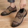 Summer New Breathable Mesh Patchwork Leather Shoes for Men Luxury Designer Formal Wedding Dress Homecoming Monk Strap Loafers