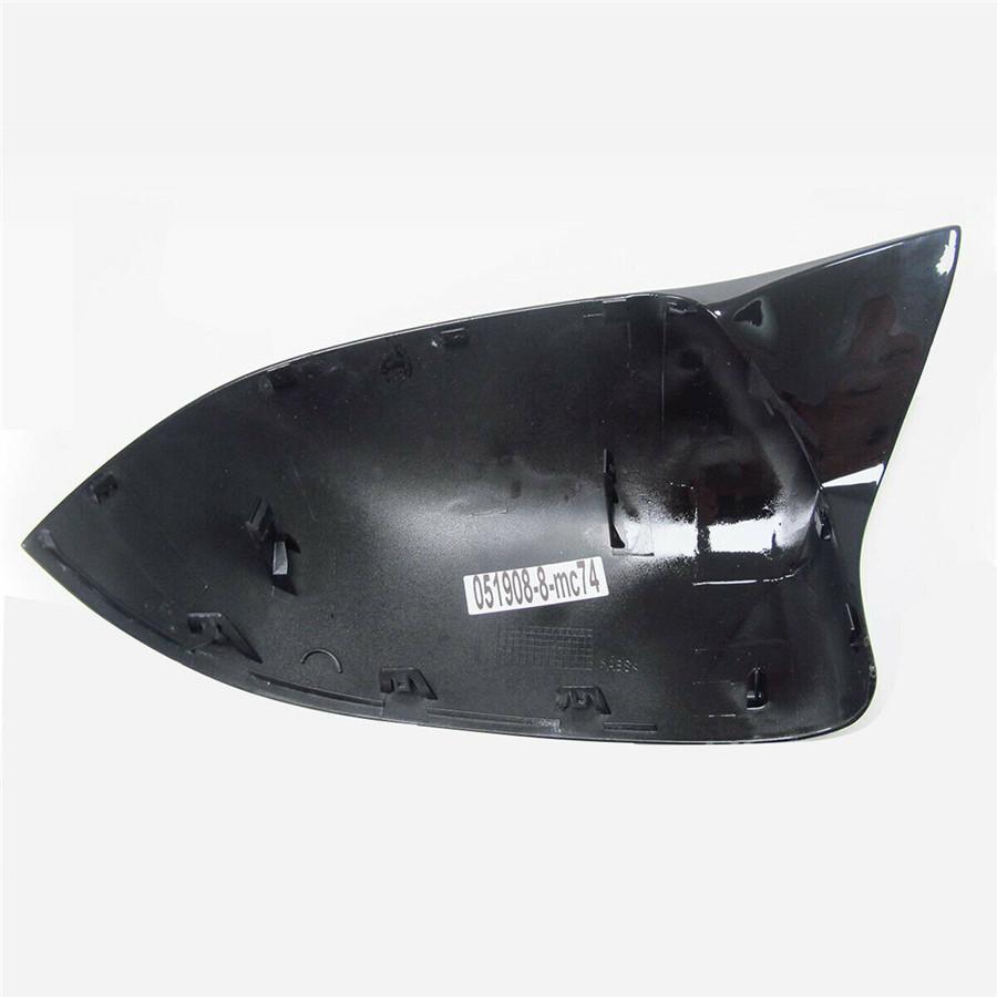 2x Glossy Black Rear View Side Mirror Cover Cap For BMW F15 F16 X5 X6 2014-2018