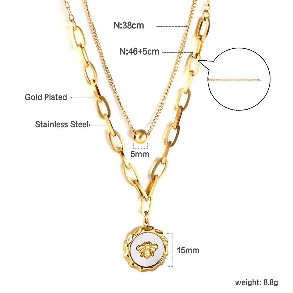 Women's Fashion Geometric Jewelry Light Luxury Multiple Styles Stainless Steel Pearl Pendant Choker Necklace