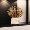 Creative Golden Metal Stamen Abstract Ornaments Marble Stamen Art Ornaments Crafts Living Room Interior Countertop Decoration