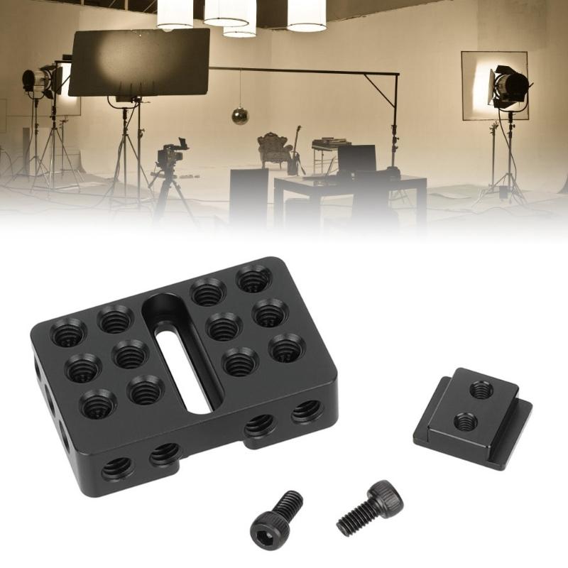 Hot Shoe Compatible Mini Expansion Plate Universal 1/4 Screw Hole Cheese Plate Metal Photography Mounting Base Plate