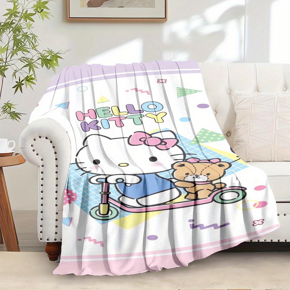 

1pc Hello Kitty Cute Cartoon Flannel Blanket - Home Decor for All Seasons, Soft, Comfortable, Machine Washable, Gift for Everyone, Suitable 130x150cm