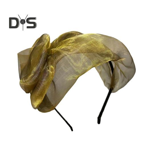 

Женская повязка на голову с тонким бантом из сетчатой пряжи, декоративная легкая повязка для волос, яркие цвета, широкий обруч для волос, аксессуары для волос