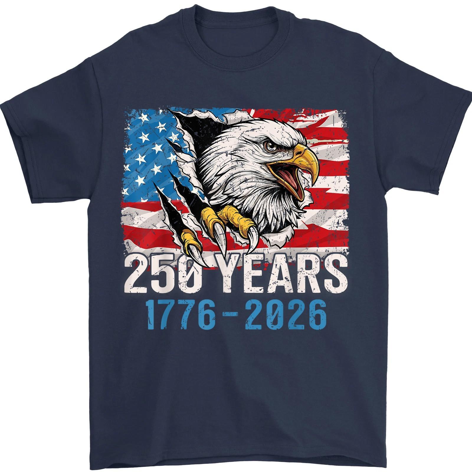 250 Years American Flag 250th Anniversary USA Bald Eagle Patriotic Retro T-Shirt S