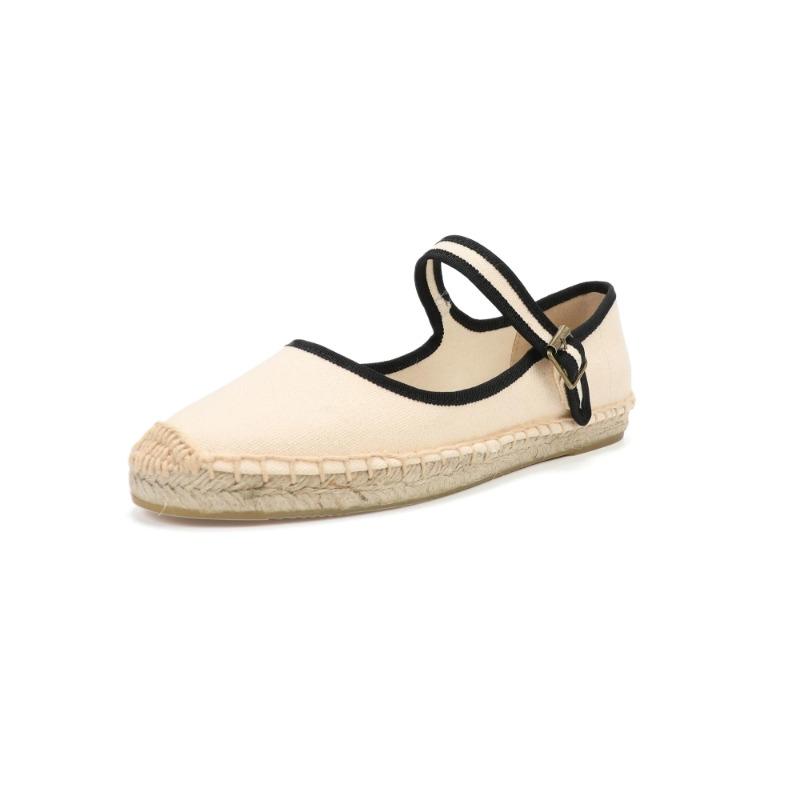 Eleganti Espadrillas Mary Jane Scarpe Piatte da Donna con Tomaia in Tela Traspirante Mocassini da Donna