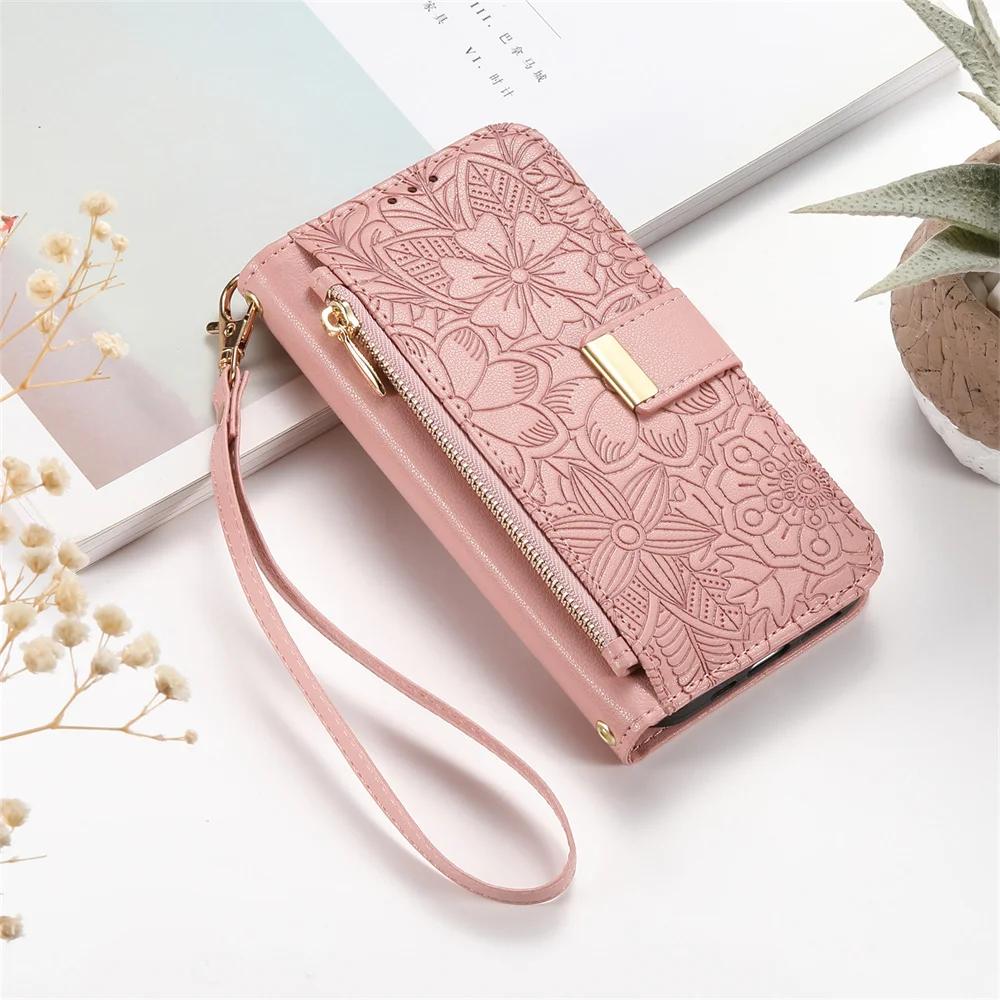 Wrist Strap Flip Wallet Card Slot Phone Case For Samsung Galaxy S25 Edge Ultra S24 FE A06 A16 A26 A56 A36 A55 A35 A25 A15 A05 5G