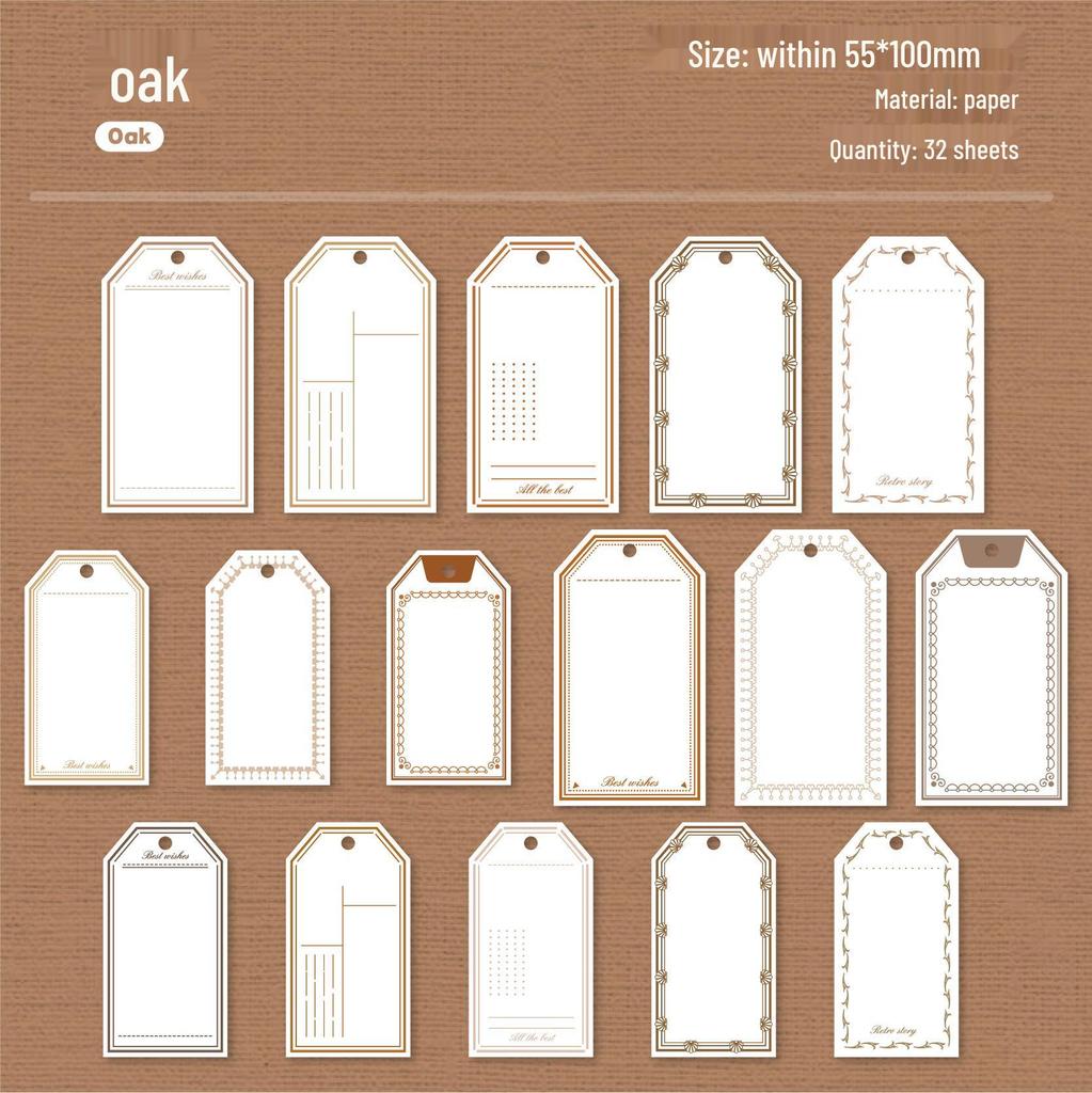 RetroStory Handwritten Memo Paper - 32-Sheet Creative Tag Series for Retro Decorations