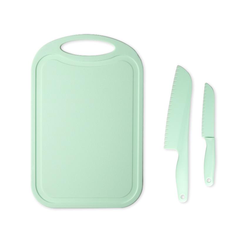 Kindergarten Safe Knife & Portable Cutting Board Set for Baby Food Preparation