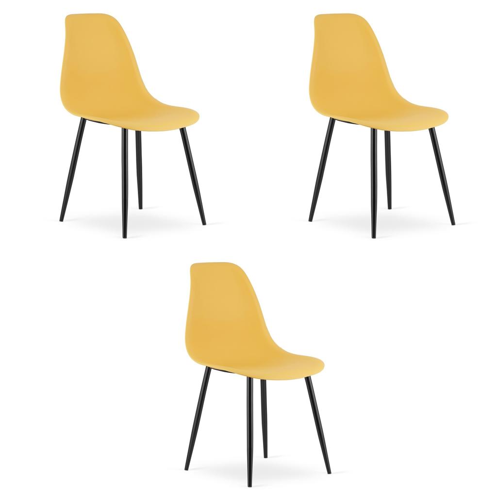 WAT Chair Mustard / Black Legs X 3