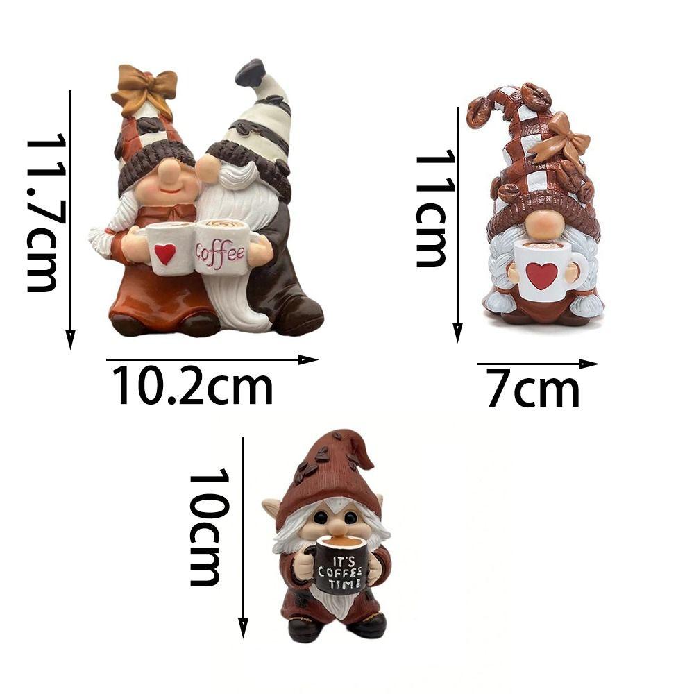 Coffee Theme Coffee Gnome Resin Dwarf Figurine Gifts Coffee Mini Desktop Decor