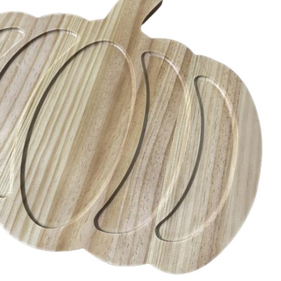 Pumpkin Charcuterie Board Wooden Pumpkin Dish Platter Fall Harvest Thanksgiving Serving Tray for Snacks Fruits Meat Cheese
