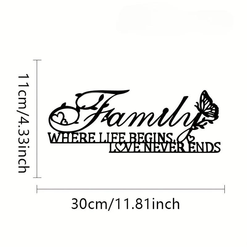 

Семейное металлическое настенное украшение со словами - Идеальный декор для комнаты и дома. Улучшите праздники и фестивали с помощью этой входной двери светло-серый