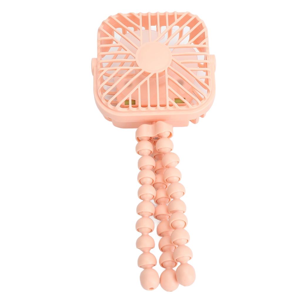 Mini Portable Stroller Fan 3 Speed Rechargeable LED Night Light 360 Degree Rotation Cooling Desk Stroller Fan Pink