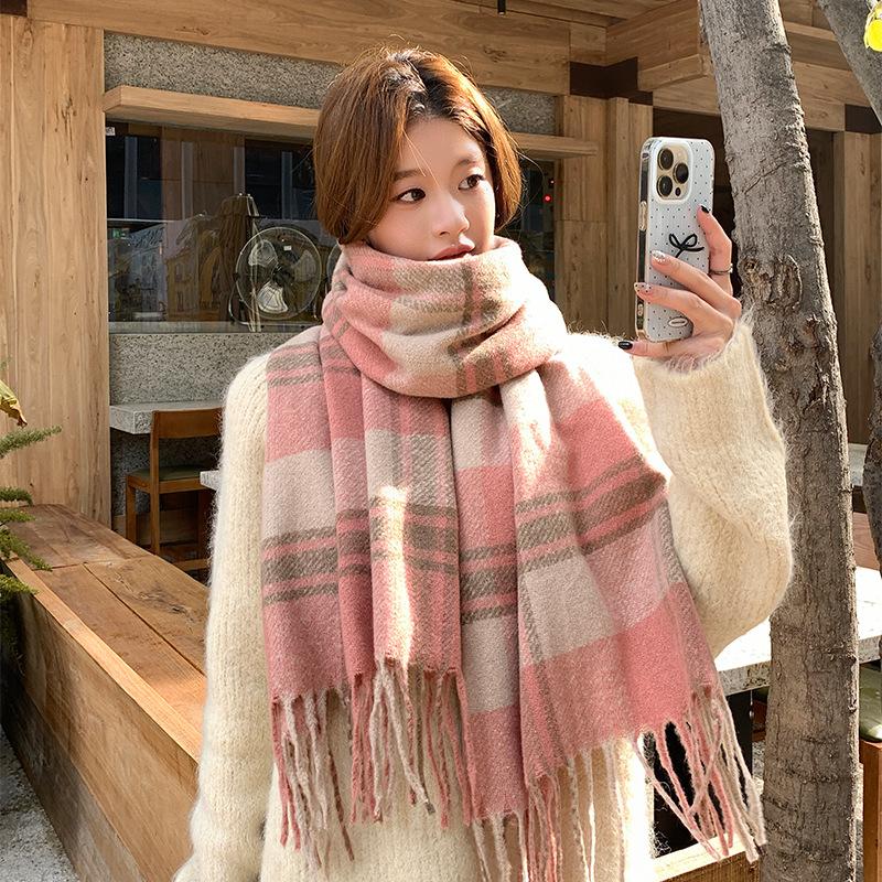 Fleece-Like Cashmere Scarf High-End Women's Autumn Winter Thickened Versatile Shawl Neck Warmer