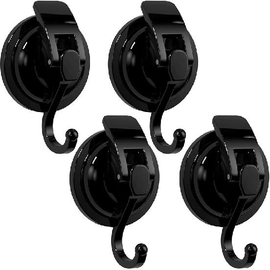 Suction Cup Hooks for Shower, Heavy Duty Vacuum Shower Hooks for Inside Shower, Gun Silver-Plated Plished Super Suction for Kitchen Bathroom