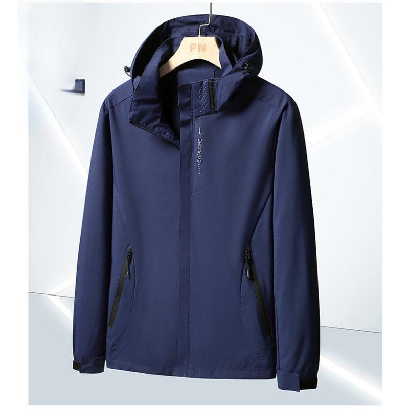 Kurtka dla par na wiosnę i jesień, cienka, górska, outdoorowa, sportowa, wiatrówka, męska, z kapturem