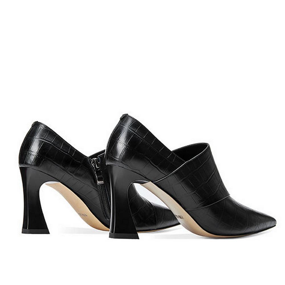 Fashion FHC 2025 Spring New Women Pumps,High Heels Office Lady Soft Leather Work Shoes,Pointed Toes,Side Zip,Black,Dropship