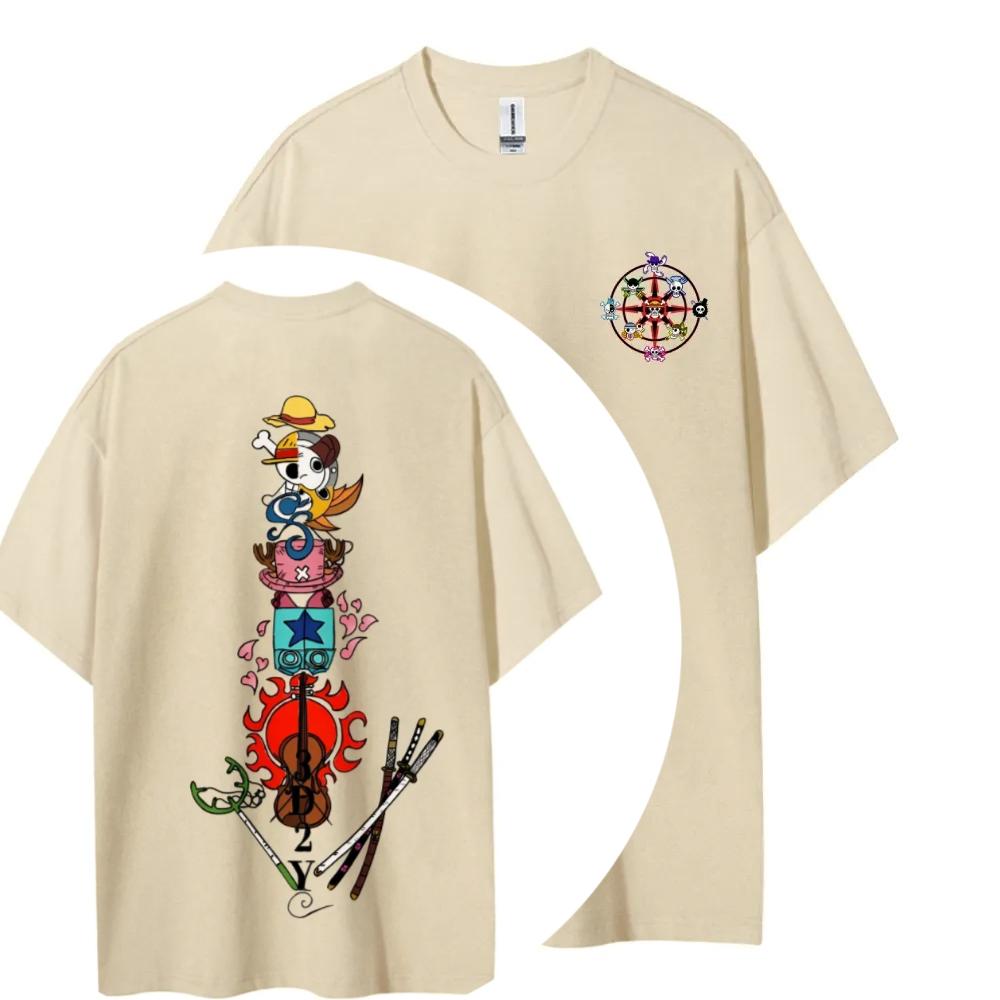 

ONE PIECE Japanese Hotblooded Anime Classic Characters Sports Casual Shortsleeved Comfortable Halfsleeved Popular Slayer 4XL