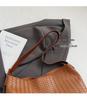 2025 Autumn/Winter Retro Woven Texture Large Capacity Tote: Versatile Casual Shoulder Bucket Bag