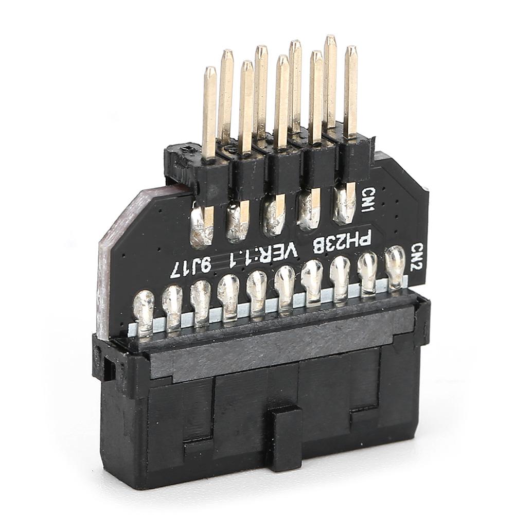 Front Panel Plug Connector Motherboard Adapter Plastic Shell USB3.0 19‑Pin to USB2.0 9‑Pin(PH23B )