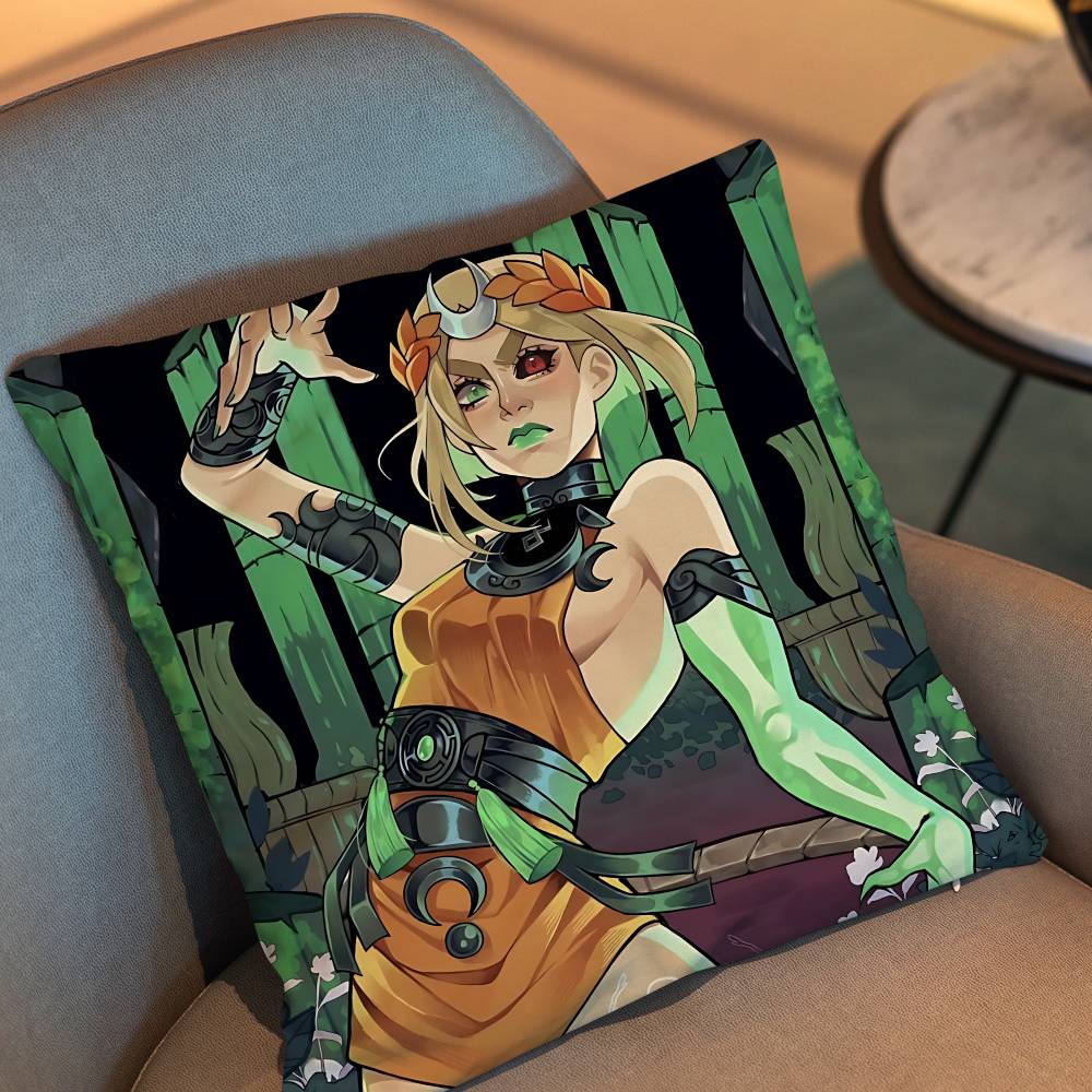 Zagreus Melinoe Hades Pillow Case Square Double-Sided Printing Short Plush Sofa Cushion Cover Bedroom Bedside Pillow