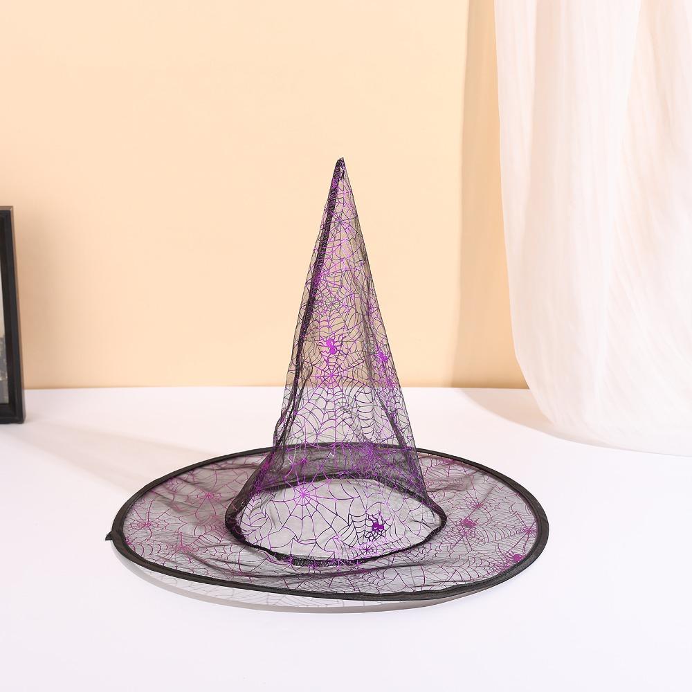 Breathable Halloween Witch Hat Sequin Halloween Headwear Funny Spider Witch Hat  Unisex Accessories