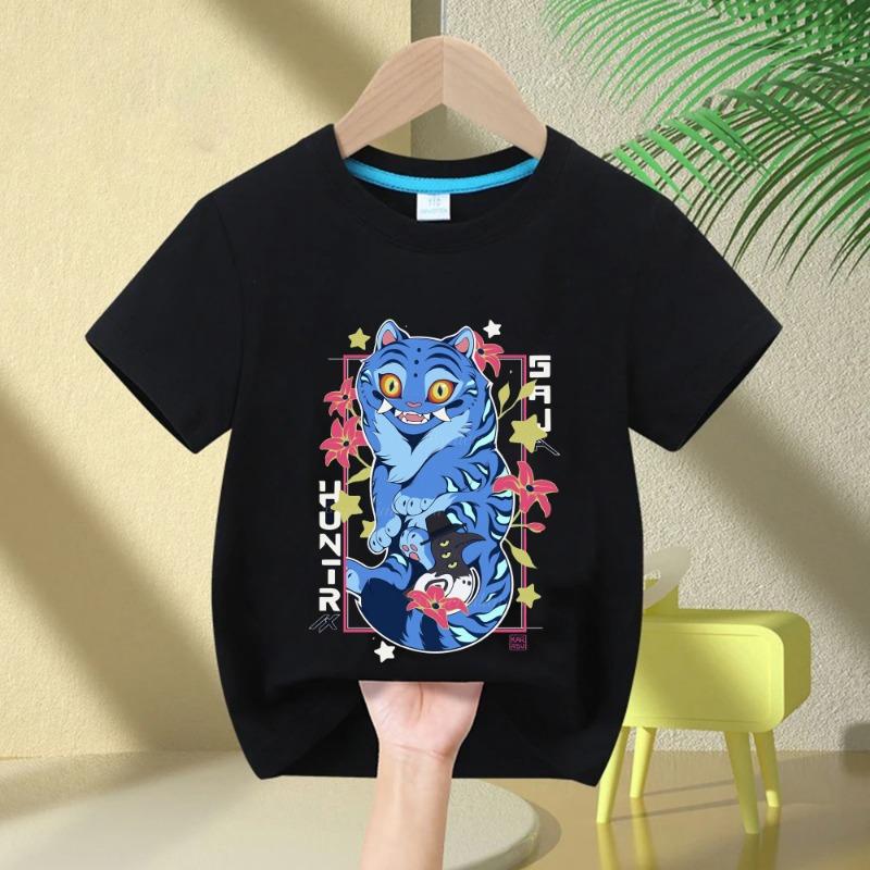 Haine Fetiță KPop Demon Hunters Imprimeu Tricou Copii Modă Topuri Casual 2025 Film Echipaj Gât Rotund Desene Animate Fete Băieți Tricou Casual