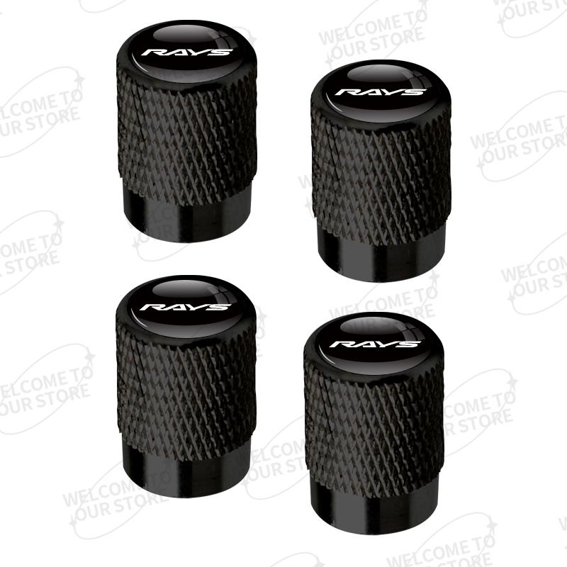 Aluminum For RAYS Logo Toyota Honda Subaru Suzuki Acura Lexus Mitsubishi Mazda 4pcs Car Decor Wheel Tire Valve Caps Stem Cover