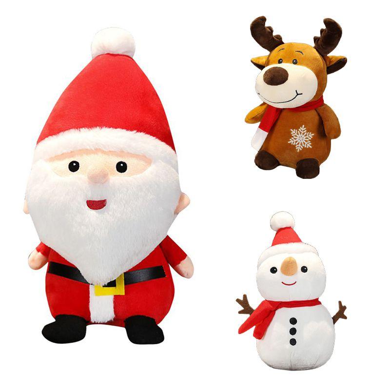 Plush Christmas Santa Elk Snowman Stuffed Doll Xmas Toy Gift Boys Girls Kids