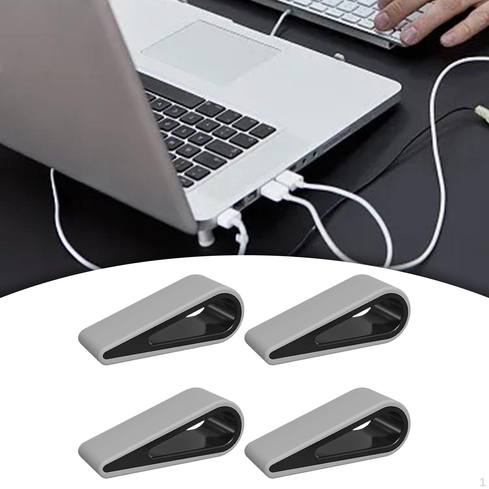 

4 Pieces Laptop Stand Kickstand Heat Dissipation Support Lightweight Anti-slip Stable Wedges Risers сірий колір
