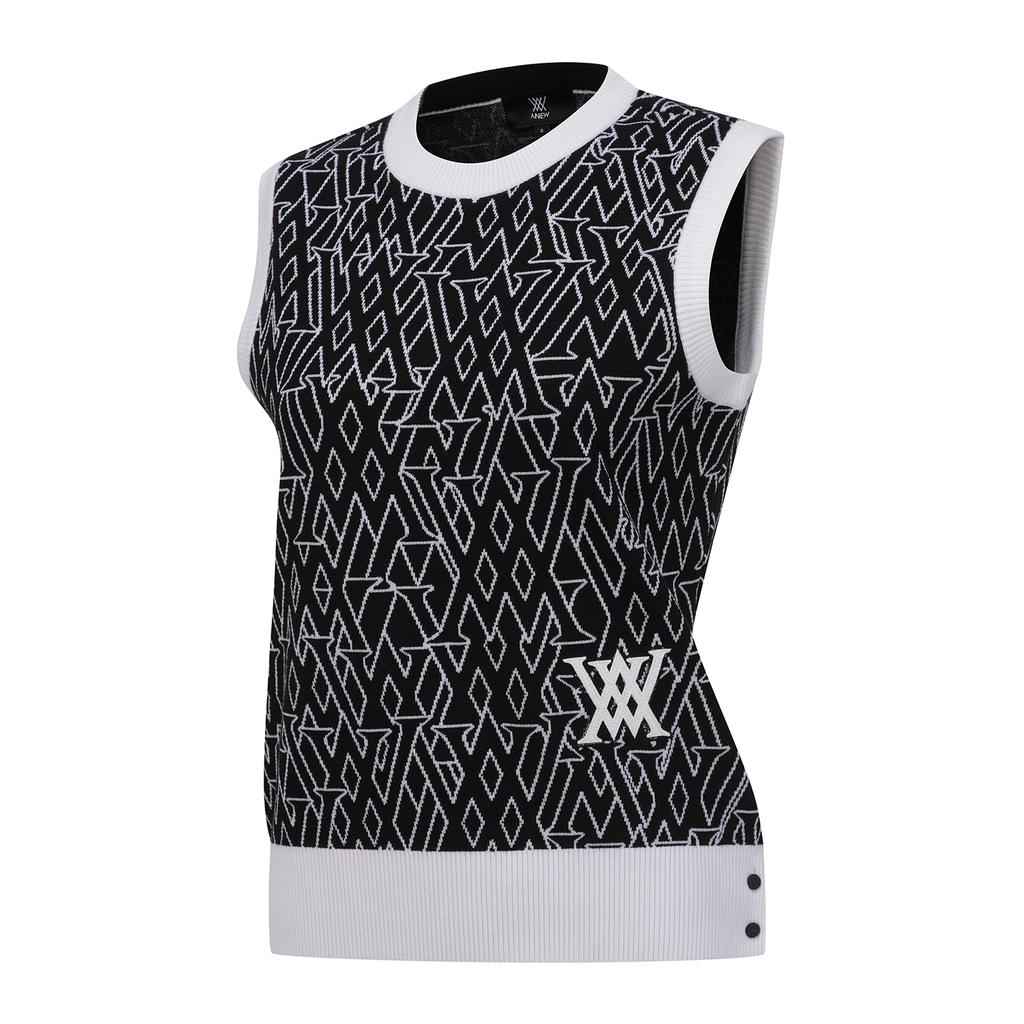 ANEW GOLF Women Sp Logo Pattern Knit Vest_Bk