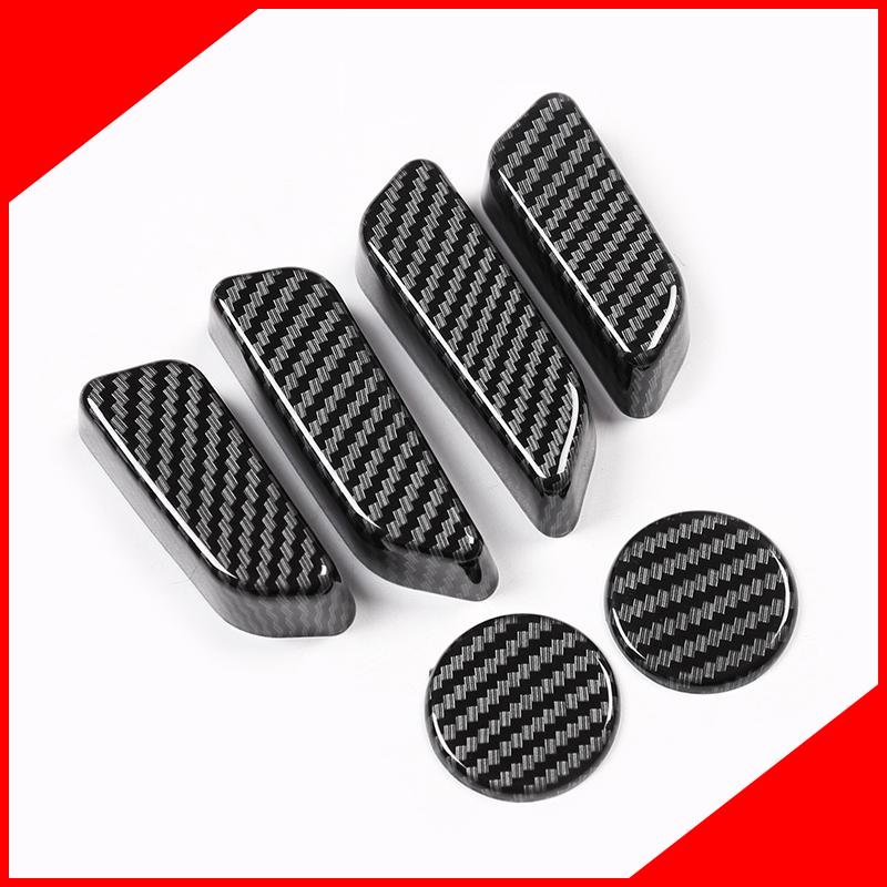 For Tesla Model 3 Model Y Carbon Fiber Color Seat Adjust Switch Button Trim Cover Black ABS Car Interior Accessories