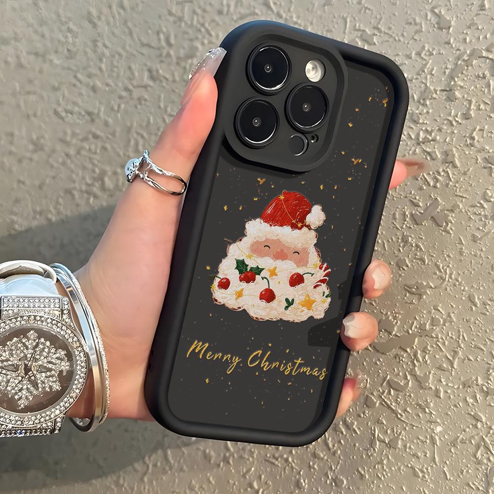 Vánoční Měkký Silikonový Kryt na Telefon Pro iPhone 15 Funda iPhone 16 Pro Max 11 13 14 12 XS X XR 7 8 Plus SE 16promax 15promax Kryt