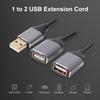 2 in 1 USB Cable Y Splitter USB Adapter 1 Male to 2 Female Extension Power Cord