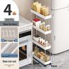 Multi-layer Rolling Storage Rack for Kitchen, Living Room, or Bathroom