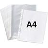 True-Ally 100 Pcs Transparent Document Sleeves, Leaf Sheet Clear Certificates/Waterproof Sheet Protectors 11 Holes Punch