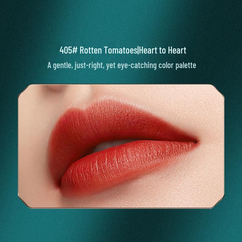 Shaya's Retro True Red Matte Silk Lipstick S023 - Easy to Apply, Non-Fading, Embossed Chinese Style.