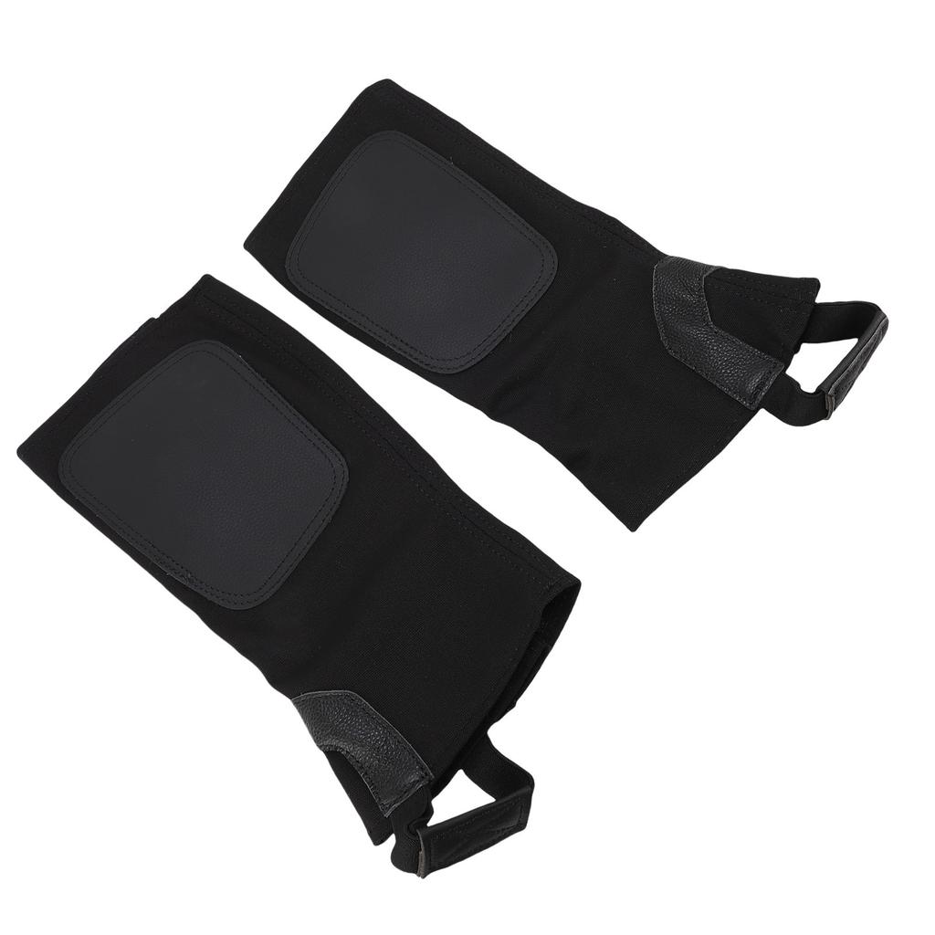 2PCS Equestrian Half Chaps Cowhide Leather Canvas Professional Ergonomic Horse Riding Half Chaps for Training S