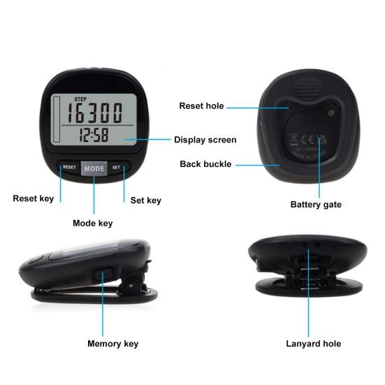 Electronic Pedometer Accurate Reading Intelligent High Clearly Step Correction Sensitive Electronic Large Screen Pedometer Outdoor Sports