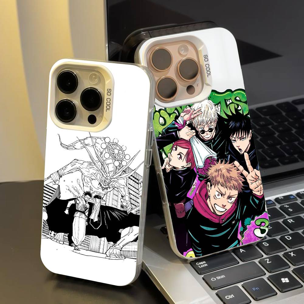J-jujutsu kaisen  phone case for iPhone 17 17Air 16 15 14 13 12 11 Pro Max Plus Colorful Silver